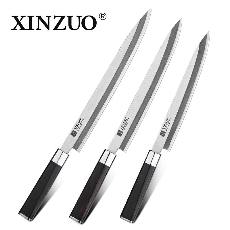 XINZUO, профессиональный Филейный нож 270 мм, японский кухонный нож шеф-повара, X9Cr18MoV, стальные ножи сашими для суши, лосося, подарочная коробка