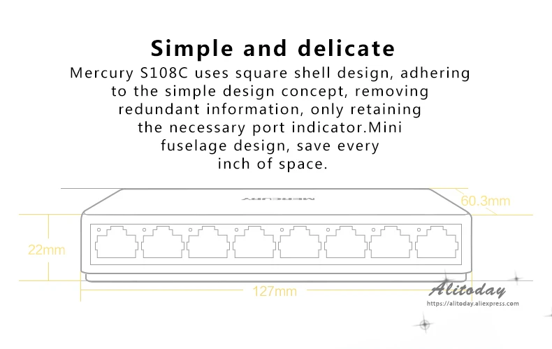 MERCURY Mini S108C Fast Ethernet 8 Порты и разъёмы RJ45 10/100 Мбит сетевой коммутатор настольный коммутатор