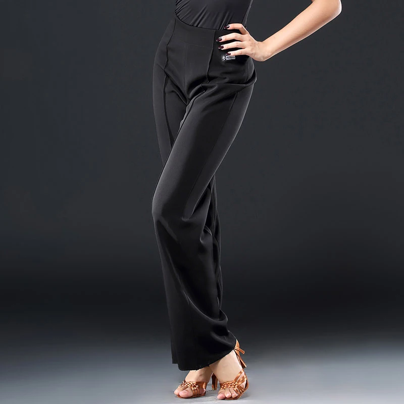 Новые Брюки для латинских танцев женщин женские черные тренировочные Бальные