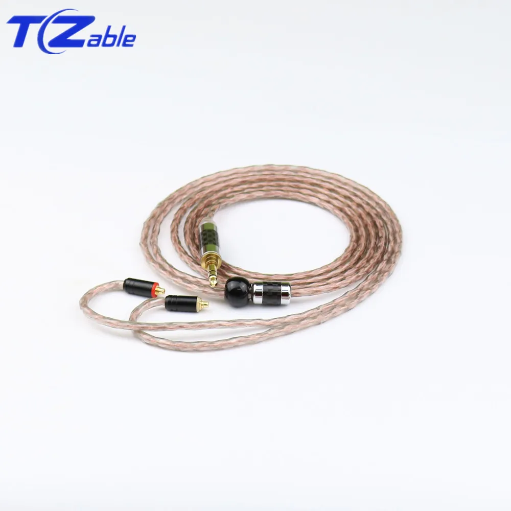 3,5 мм DIY аудиокабель наушников штырек MMCX для se215 se315 se425 se535 se846 UE900 гарнитура кабель Hi-Fi подключить наушники обновленный провод - Цвет: Copper