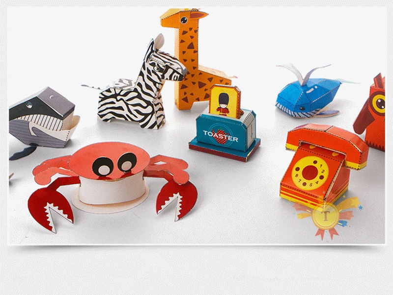 3D Детские игрушки для рукоделия Бумажная модель книги Искусство и ремесла наклейки DIY игры ручной работы аксессуары для животных Кухонные Игрушки для девочек для детей