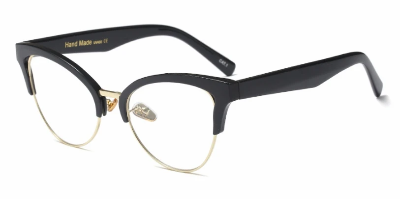Half Frame Cat Eye Hollow Glasses Frames Women Trending Optical Fashion Computer Glasses 45640