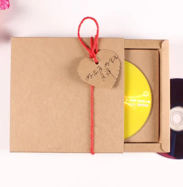 30 шт. высококачественный чехол для CD из крафт бумаги пустые конверты коричневый