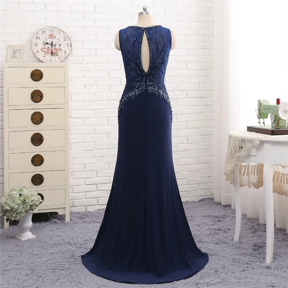 Vestido de gala Потрясающие вечерние платья темно-синего цвета с v-образным вырезом