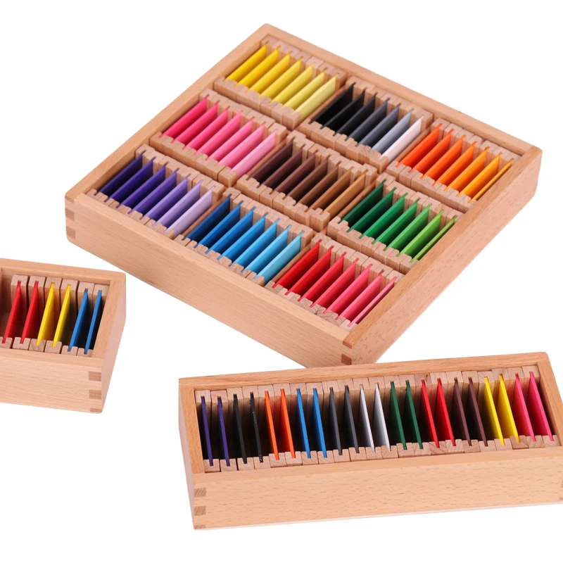 Montessori sensorial материалы Цвет Планшеты обучения Обучающие деревянные игрушки для