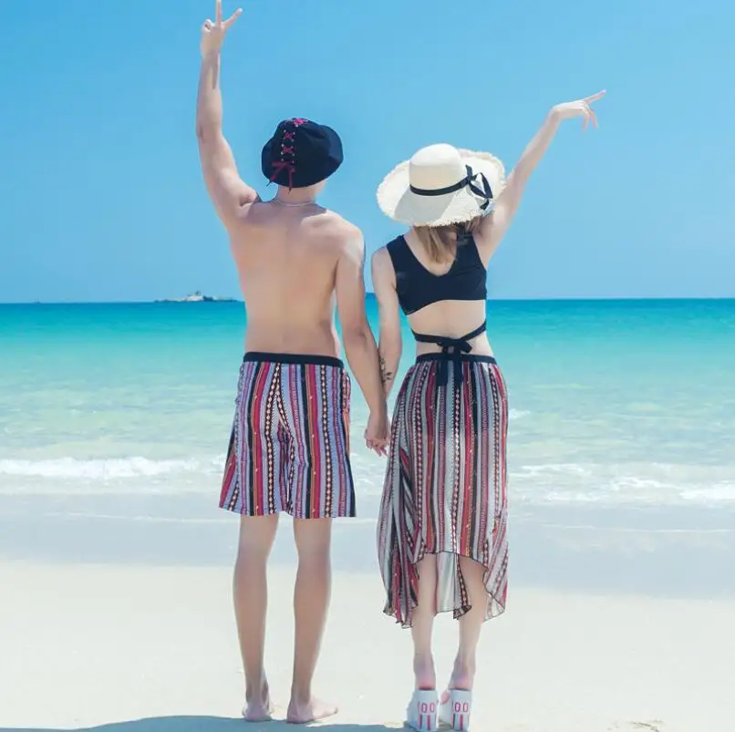 Купальники для пар сексуальные бикини мужские пляжные шорты влюбленных пляжная