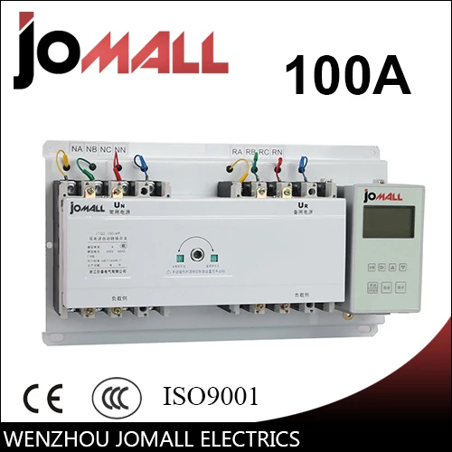 100A 3 полюса х фазный автоматический переключатель передачи ats с английским