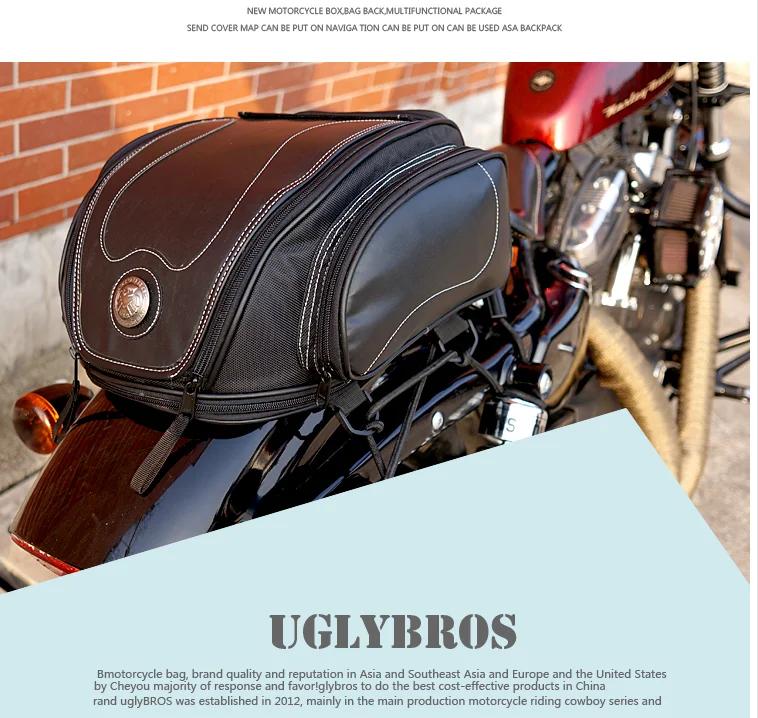 

New motor retro Back seat bag modified car multi-function kit bag Scooter motorbike helmet waterproof rear seat bag