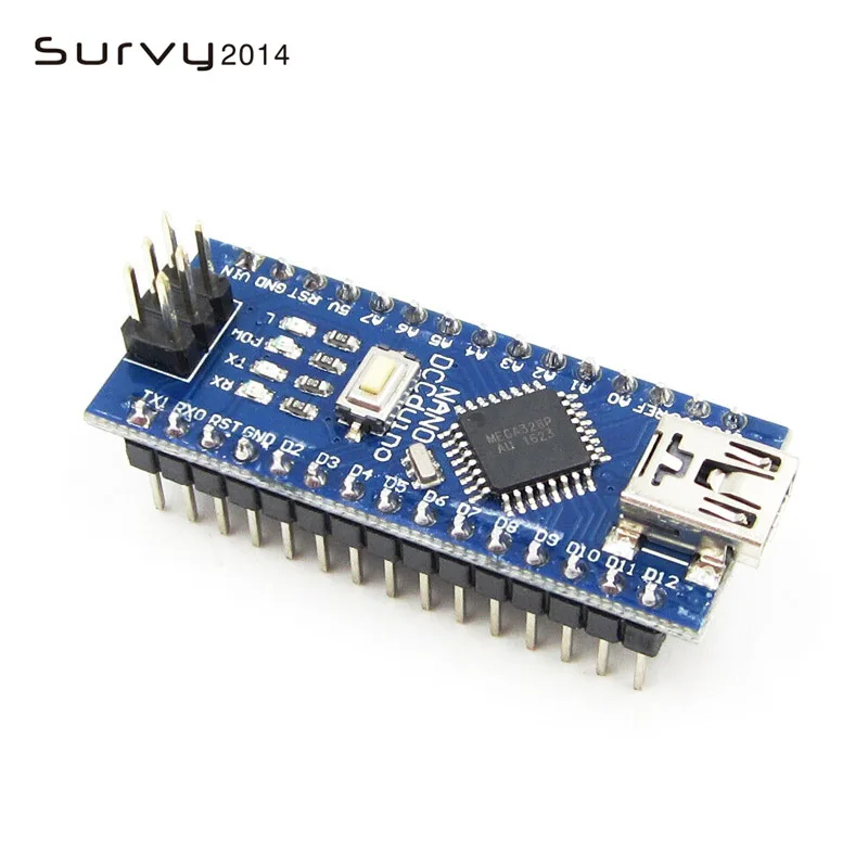 328P-AU welding Nano 3,0 контроллер совместим с arduino nano CH340 USB драйвер с кабелем NANO V3.0 ATMEGA328P - Цвет: 328P-AU welding