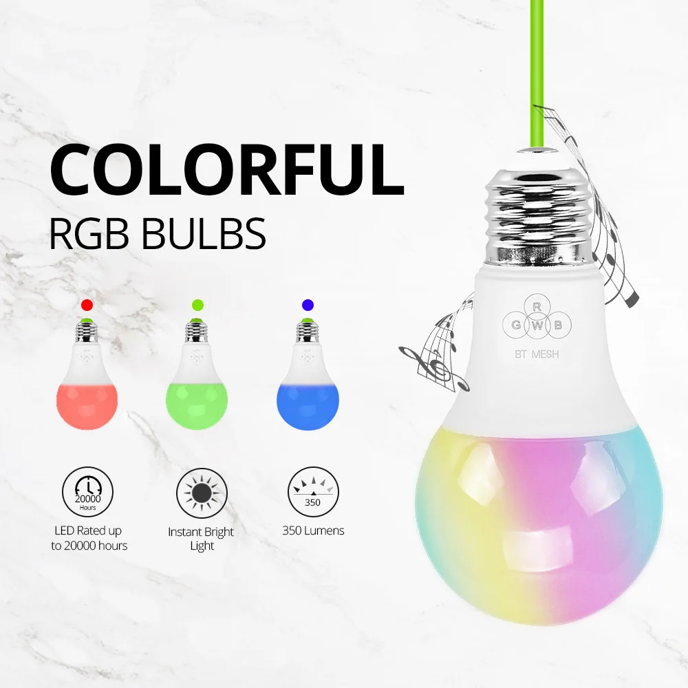 Светодиодная лампа с Bluetooth E27 4 5 Вт светильники на светодиодах RGBW 0 умная