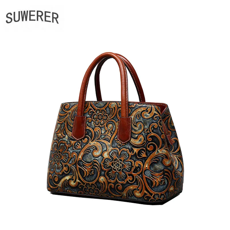 SUWERER женские сумки из натуральной кожи 2020 модные роскошные с тиснением Женские