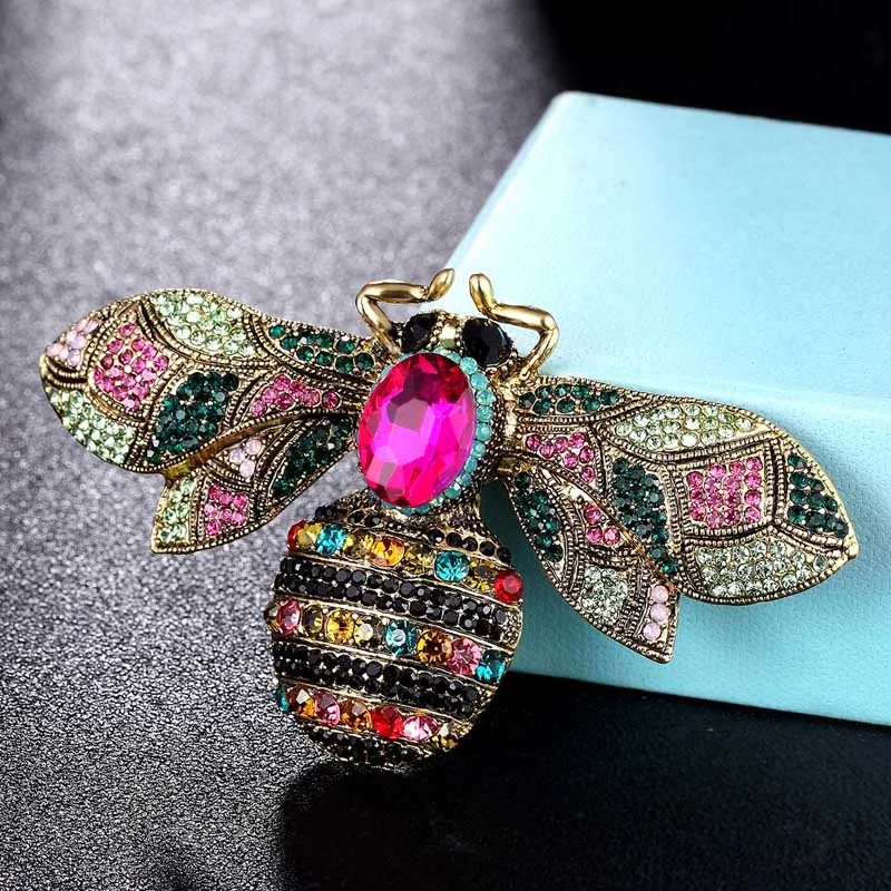 pink mix color 01 Zlxgirl AliExpress горячая Распродажа большого размера разноцветный кристалл броши в виде пчел букет Женская мода шарф булавки Свадебные шляпы аксессуары - Окраска металла: pink mix color 01