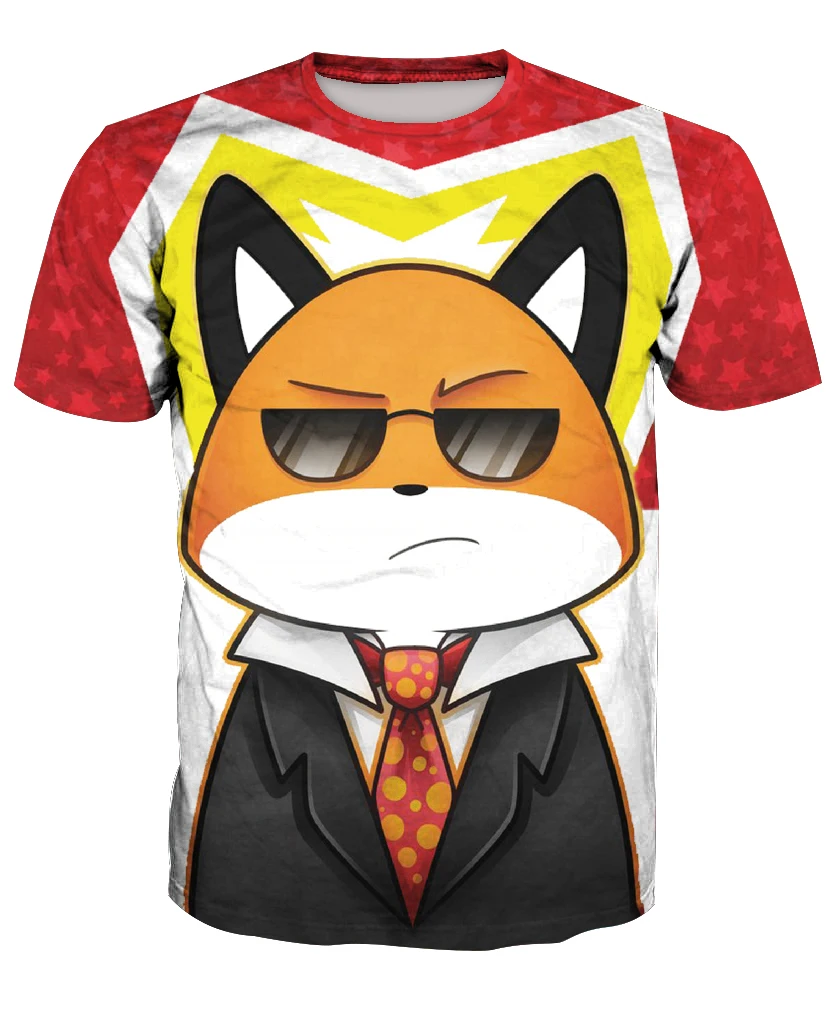 3D Fashion 2019 hot New fashion cartoon fox casual short sleeve T-shirts custom-made free shipping m to 6xl factory Outlet | Мужская
