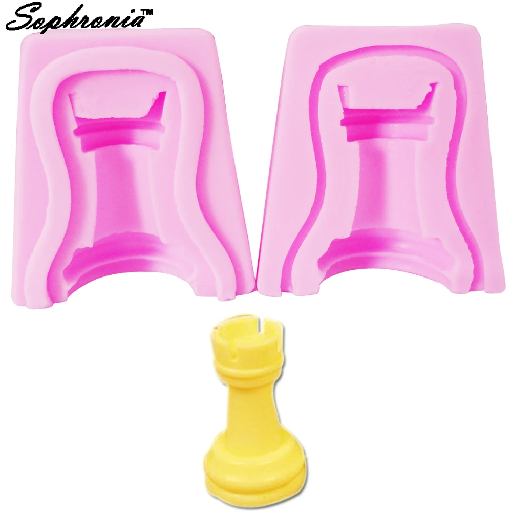 Шахматная доска Rook 1pcs силиконовая форма для УФ Смола Gumpaste Surgarcraft Глазурью Ручной