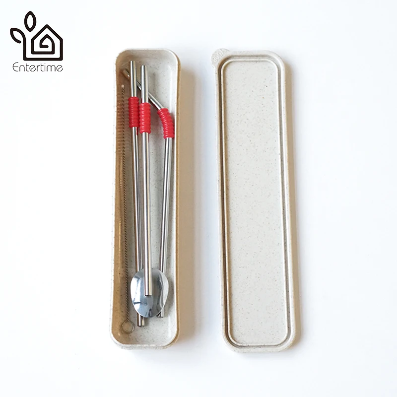 Набор развлечений из 3 шт нержавеющей стали цветные питьевые соломинки