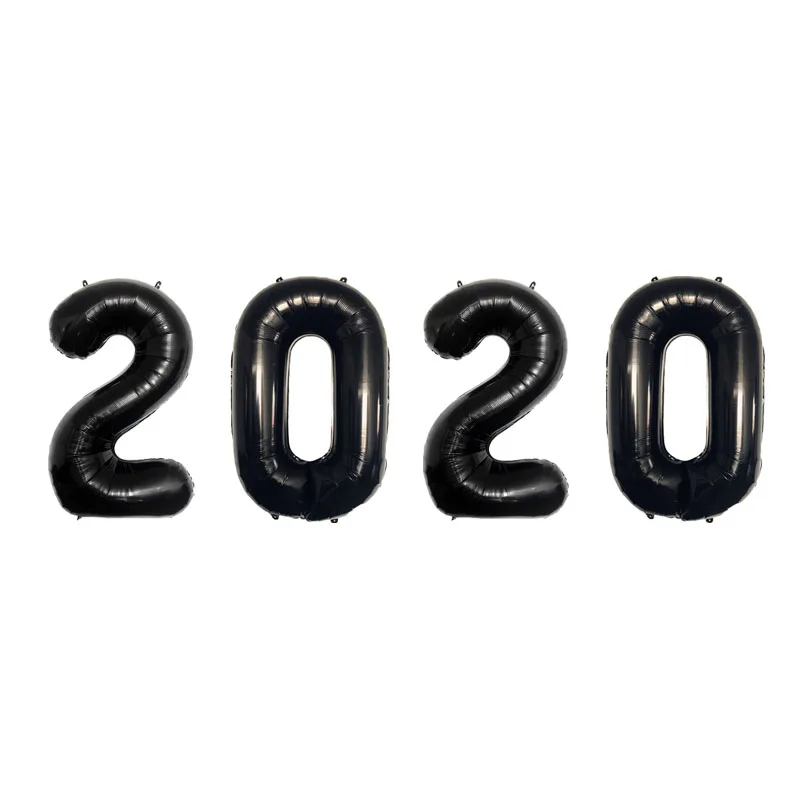 4 шт. 2020 цифры фольгированные шары серебряные воздушные рождественские украшения