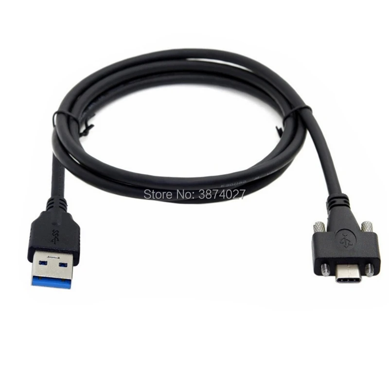 1 2 м USB 3 0 папа к type c USB-c Type-C с двойными винтами запирающий Мужской кабель для