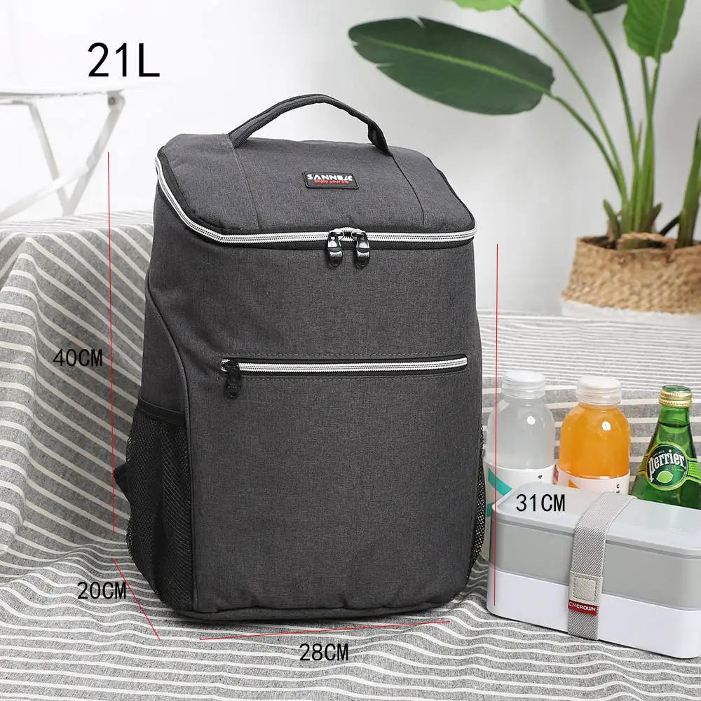 Black SANNE 20L утолщенная водонепроницаемая сумка-холодильник для сохранения свежести, термоизолированная сумка для льда, рюкзак, стильная Термосумка, изоляционная Сумка для льда - Цвет: Black