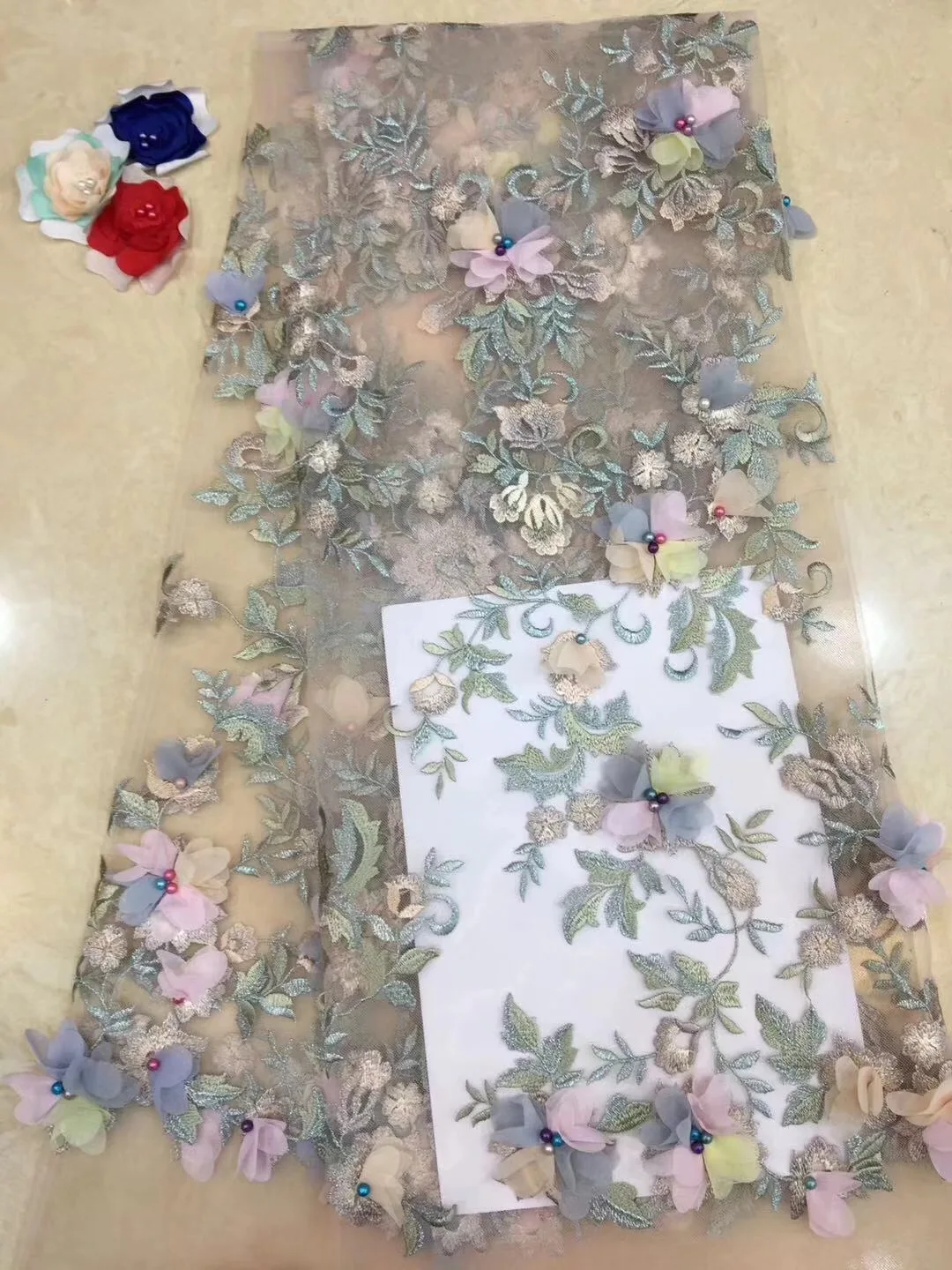 Новейшее гипюровое кружево ткань африканская печать шнур кружевная с бисером