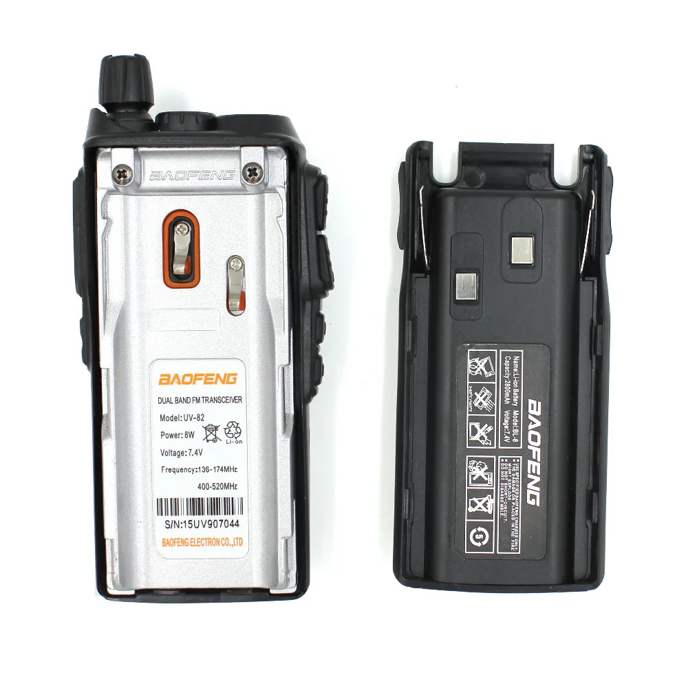 2 шт BaoFeng UV-82 двухдиапазонный 136-174/400-520 МГц FM Ham двухсторонний радиоприемопередатчик
