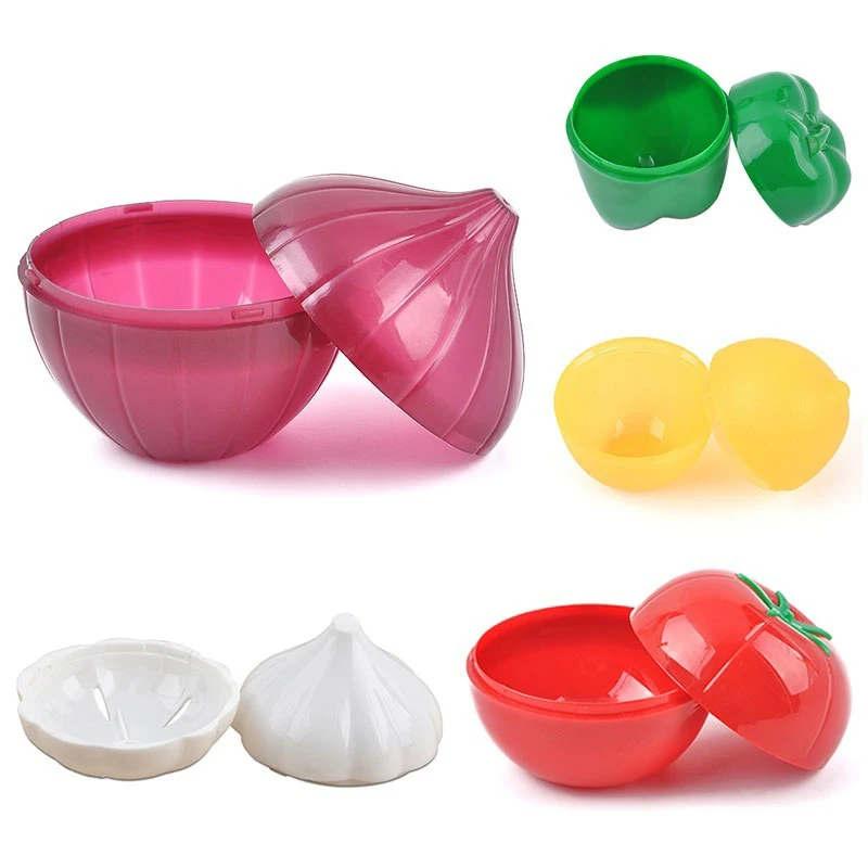 1Pc 10*10*12 Creative Kitchen Food Crisper Vegetable Containers Onion Garlic Tomatoes Lemon Green Pepper Fresh Storage Box | Дом и сад