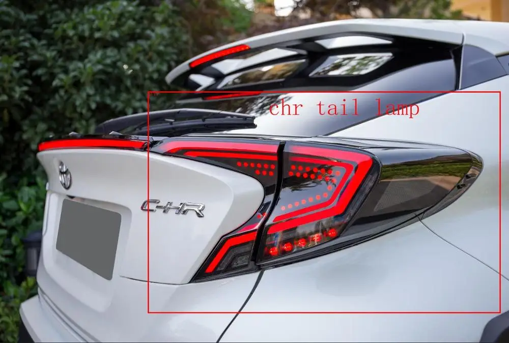 Дизайн бампер светильник для CHR задний фонарь C-HR taillamp led, автомобильные аксессуары, пик, CHR задний светильник, C HR движущийся свет - Цвет: tail lamp