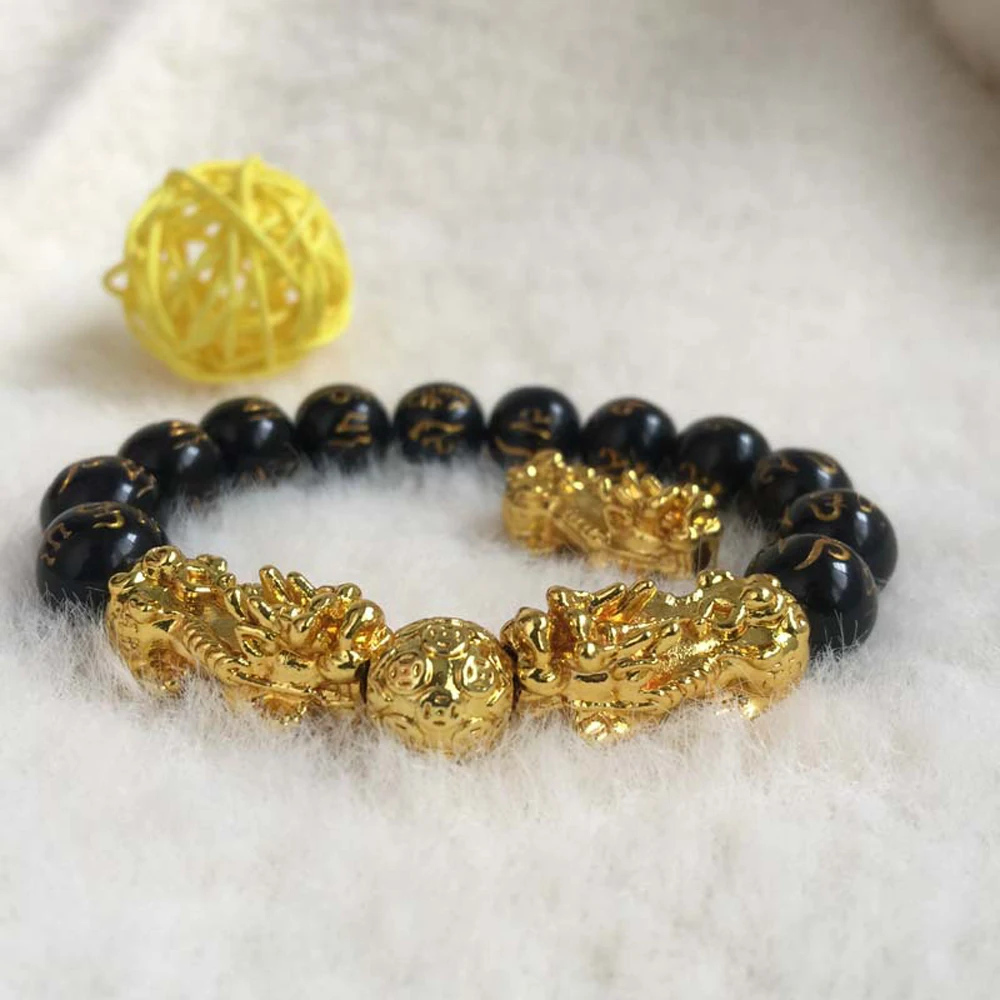 Браслет из натурального обсидиана Будды для мужчин и женщин браслет Pixiu