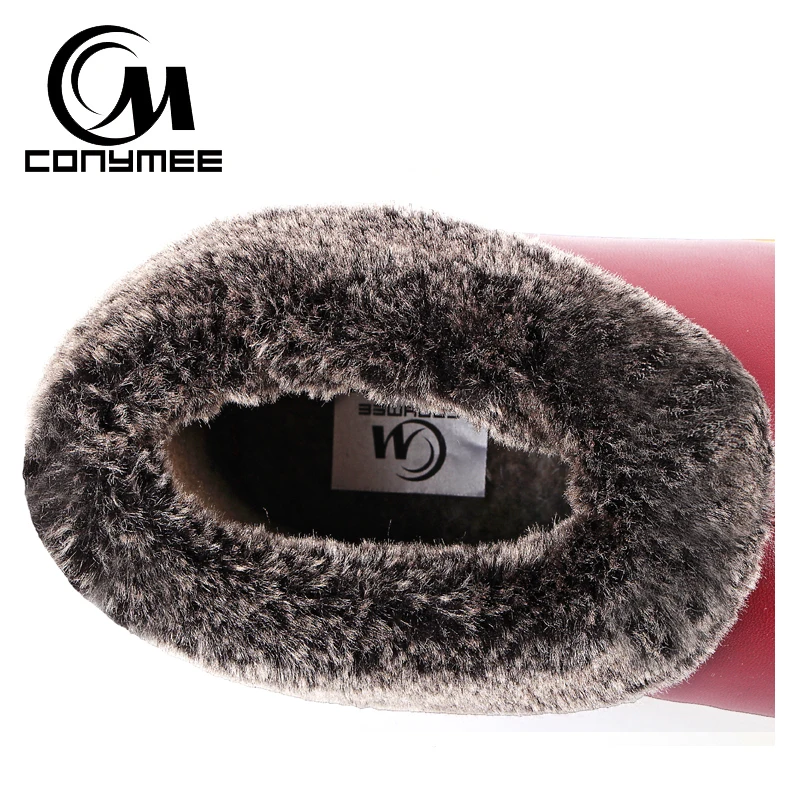 CONYMEE/2018 зимние сапоги для пар женские домашние из натуральной кожи обувь на