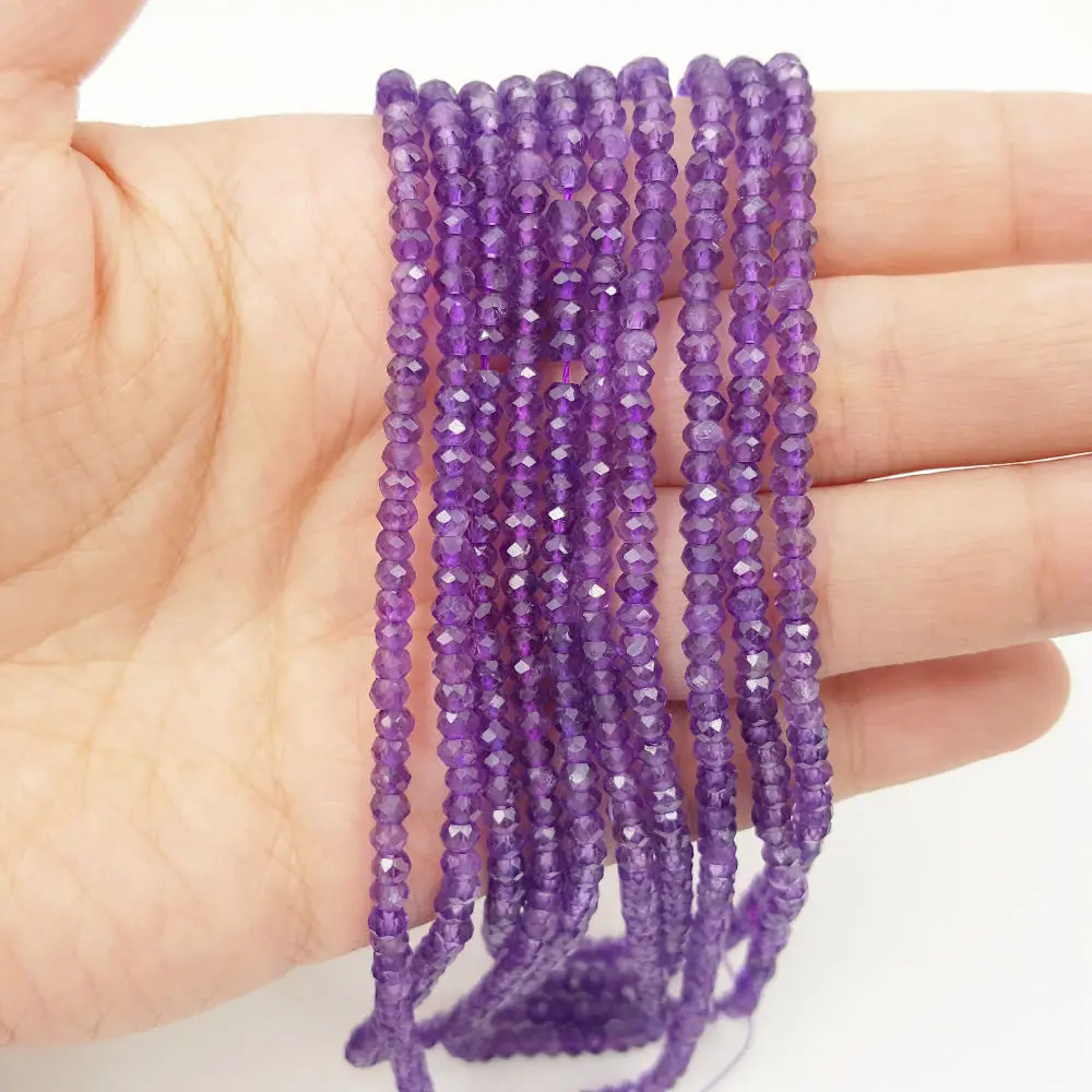 Природный камень хорошие аметисты 2x3 мм граненая форма Абака Сделай Сам