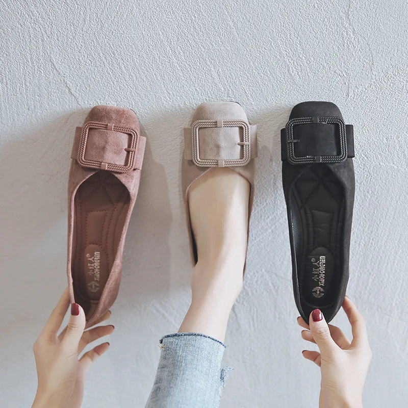 

Soybean shoes female flat-bottomed shoes female 2019 spring shoes retro grandmother shoes shallow mouth foot shoes