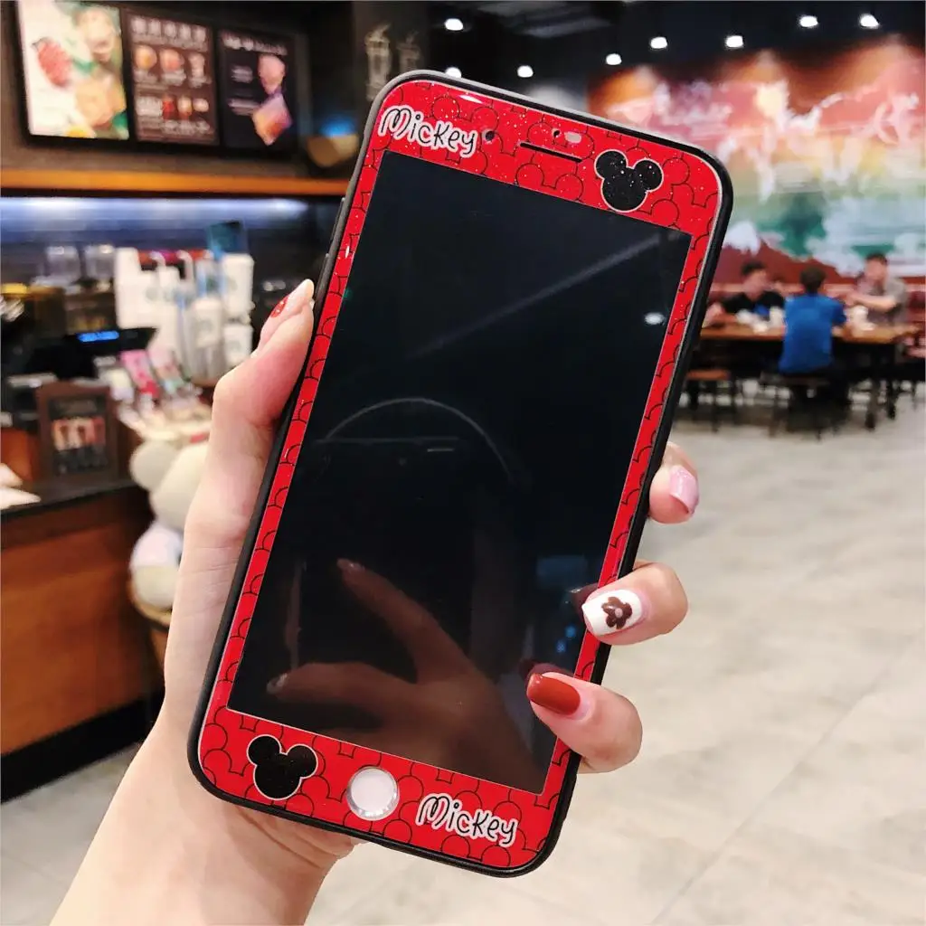 Чехол для iPhone X XS Max XR с рисунком из мультфильма, закаленное стекло, 3D полное покрытие, защитная пленка для экрана iPhone 7 8 Plus 6 6S