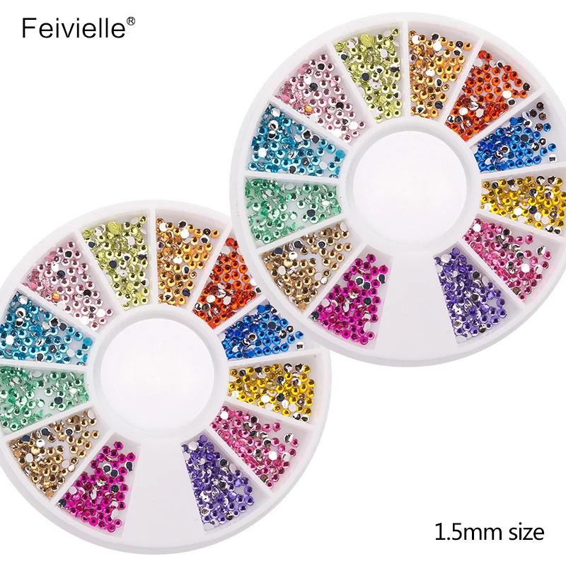 Новинка стразы Feivielle 1 5 мм аксессуары для дизайна ногтей искусственные 3d