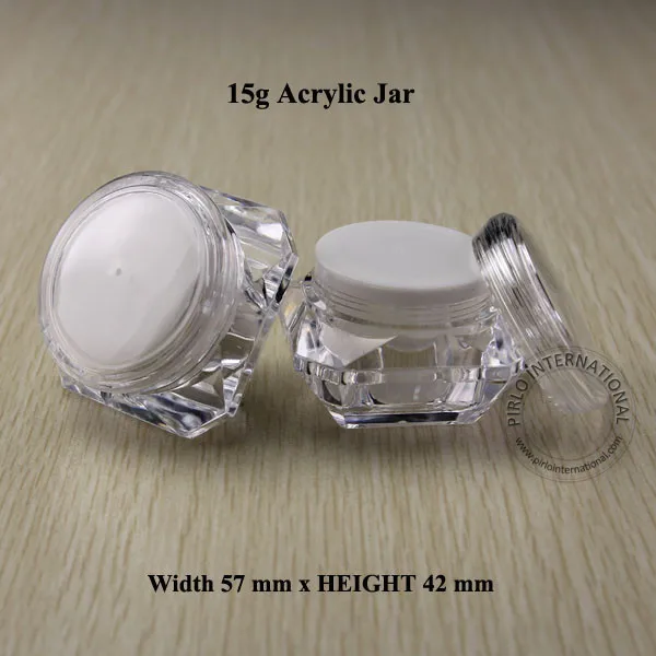 10x15 г Diamond форма акриловая пластмассовая банка с крышка Пустые Косметический