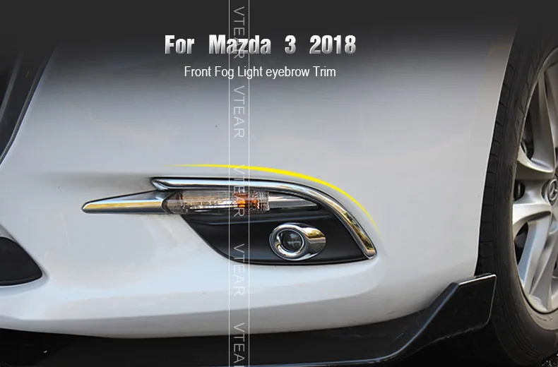 Vtear для Mazda 3 хэтчбек седан Axela- передняя противотуманная фара брови полосы Накладка внешние украшения аксессуары