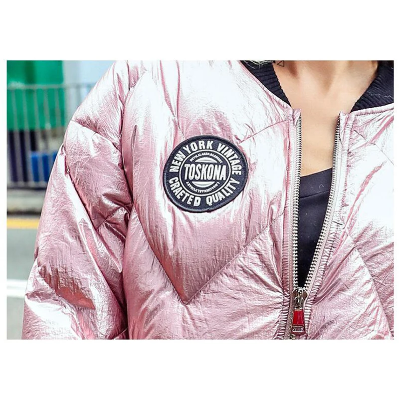 2017 Для женщин вышивка свободные пуховики модная зимняя одежда длинные патч