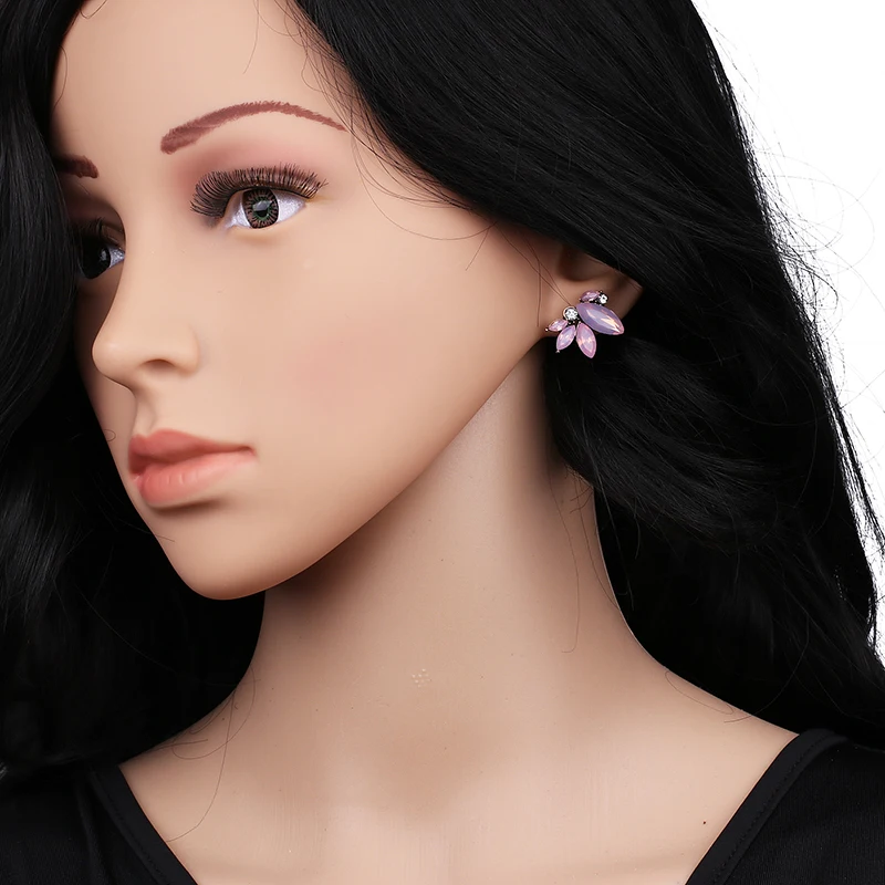 Юран милые романтичные хрустальные серьги 2019 розовый драгоценный камень бисер