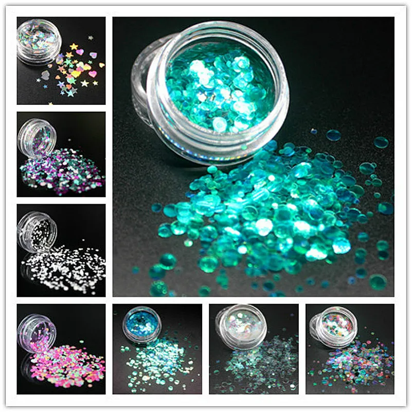 (1 шт./распродать) 1 коробка ногтей хлопья блестки порошок Волшебное зеркало