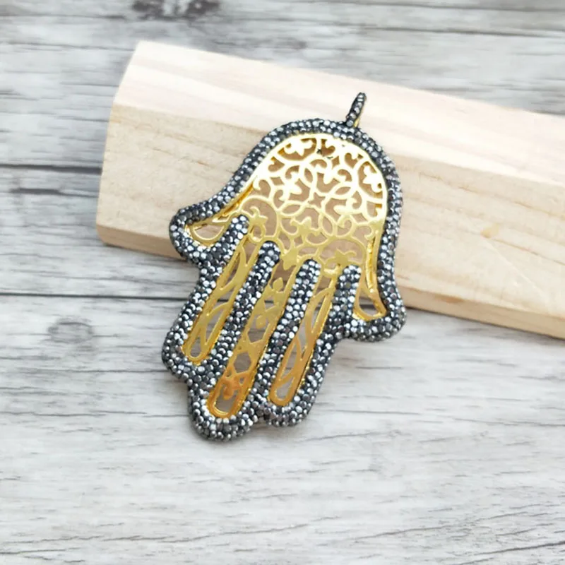 5 шт. Бронзовый кулон пальма с хрустальные бусины со стразами Pave charm для ожерелья