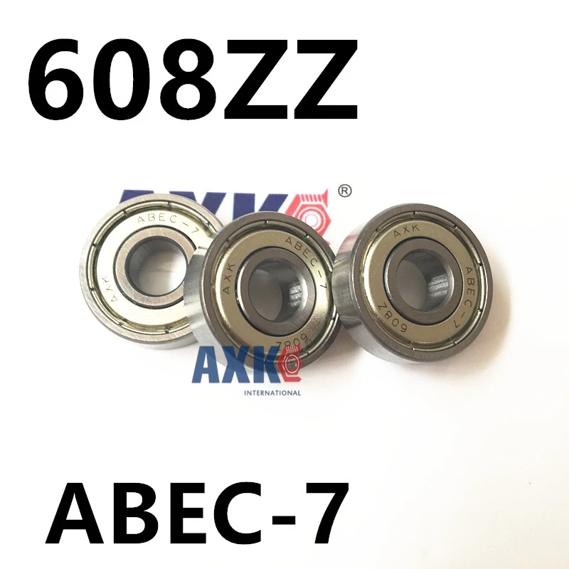 AXK хром Сталь 8X22X7MM шарикоподшипники для скейтборда 608RS 608ZZ ABEC 7 9 EMQ Z3V3 608 2RS 608rs