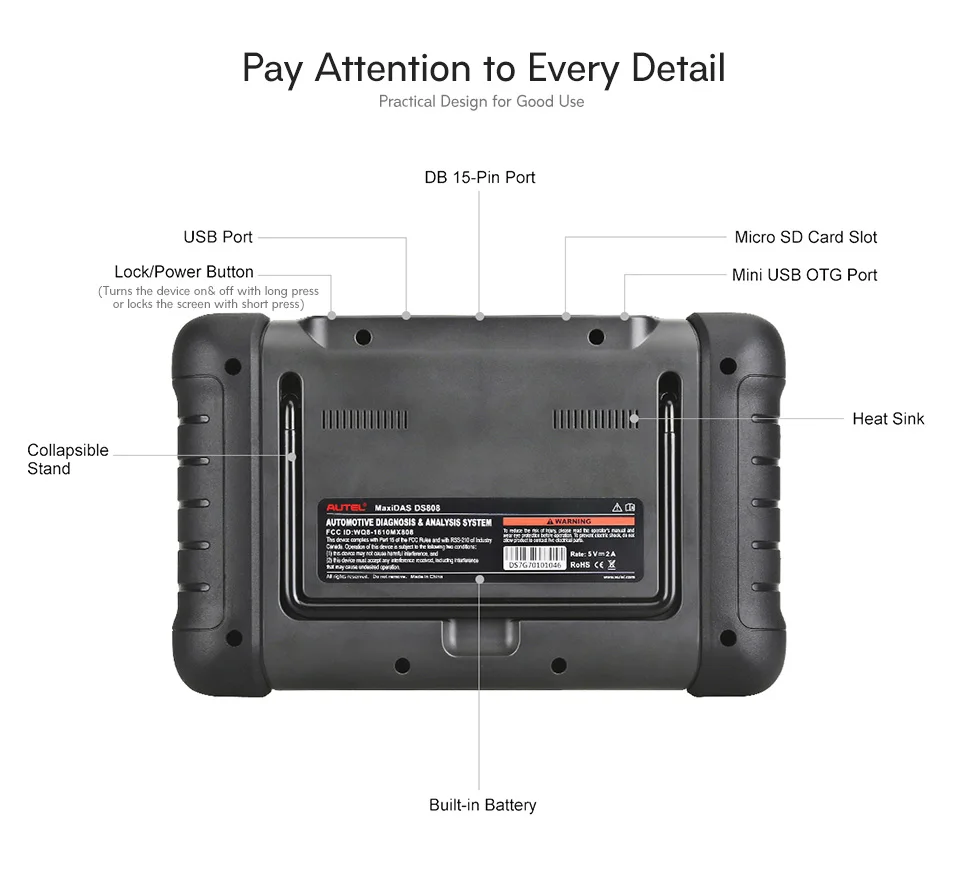 Autel MaxiDAS DS808 все системы автомобиля диагностический инструмент профессиональный Авто OBD OBD2 код считыватель масло сканера сброс TPMS SAS EPB DPF