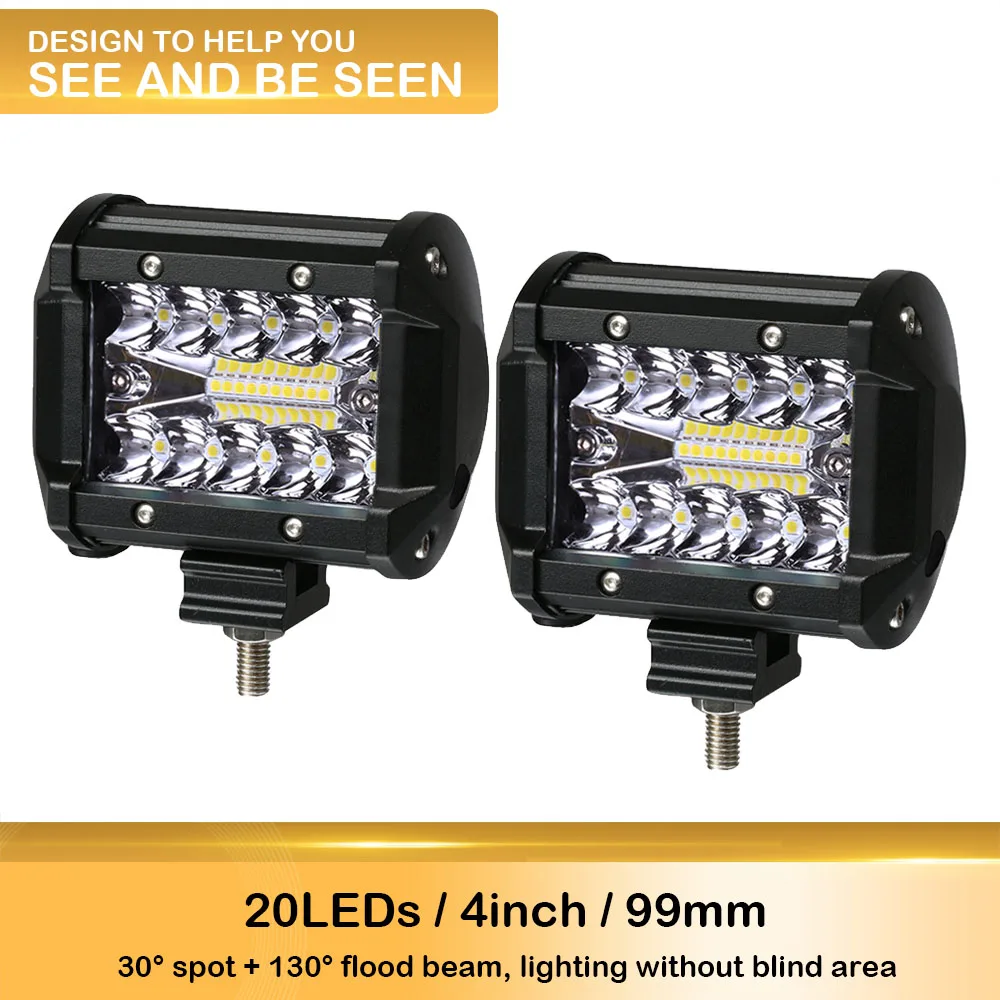 2PCS 4 inch HELLO EOVO 4-32 дюймов светодиодный светильник-бар, светодиодный рабочий светильник, для вождения внедорожной лодки, автомобиля, трактора, грузовика, 4x4, внедорожника, квадроцикла, без монтажных комплектов - Цвет: 2PCS 4 inch