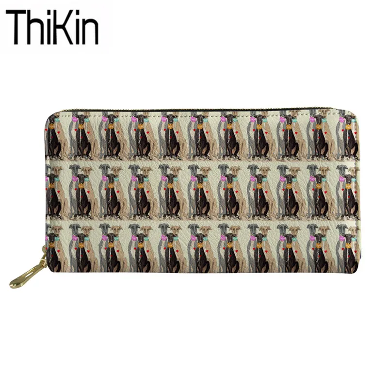 YQ3218Z21 Thikin женские кошельки и кошельки с принтом Borzoi, Роскошный кошелек для женщин, сумка для монет, органайзер для путешествий, сумки для денег, Carteira - Цвет: YQ3218Z21