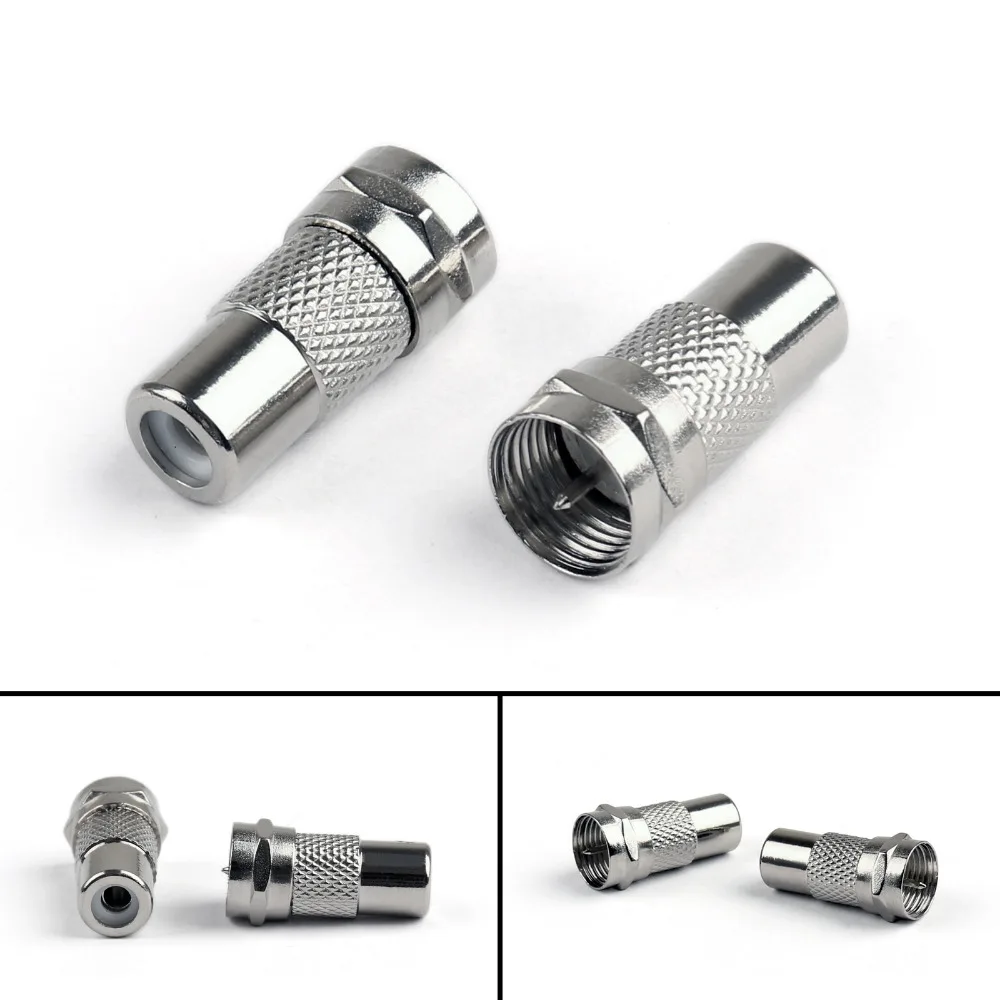 Распродажа RCA гнездовой разъем типа F для ТВ RF коаксиальный адаптер аудио и