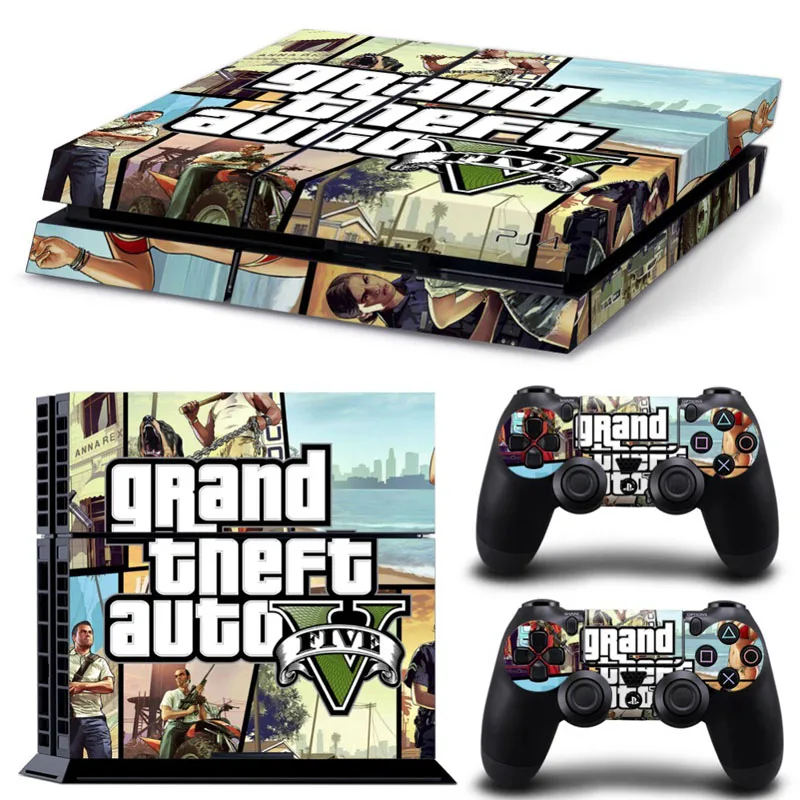 1 GTA-V для консоли Playstation 4 наклейка виниловая кожа чехол для sony PS4 игр с 2 контроллером кожи - Цвет: 1
