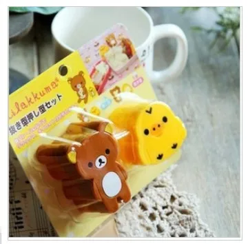 300 компл./лот rilakkuma easy bear и цыпленок форма рисового шара суши хлеба сэндвич для
