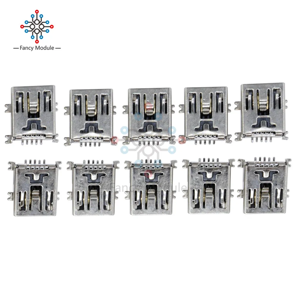 100 шт. Mini USB SMD 5 контактный гнездовой разъем B|plug connector|plug socket connectorplug l |