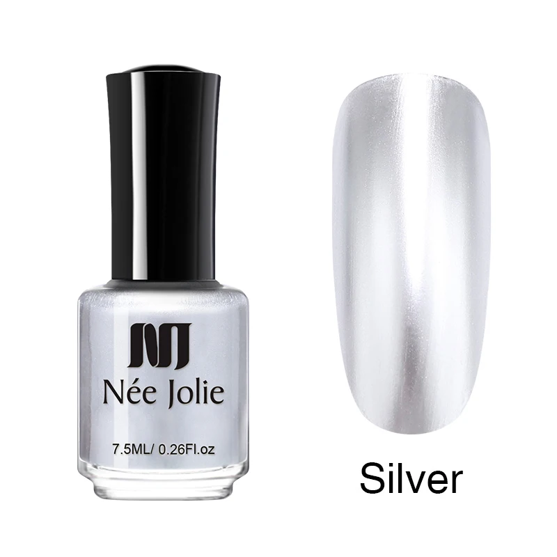 NJMR-silver NEE JOLIE 8 мл Лак для ногтей чистая серия лак для ногтей Блестящий зеркальный матовый эффект лак для ногтей 66 цветов - Цвет: NJMR-silver