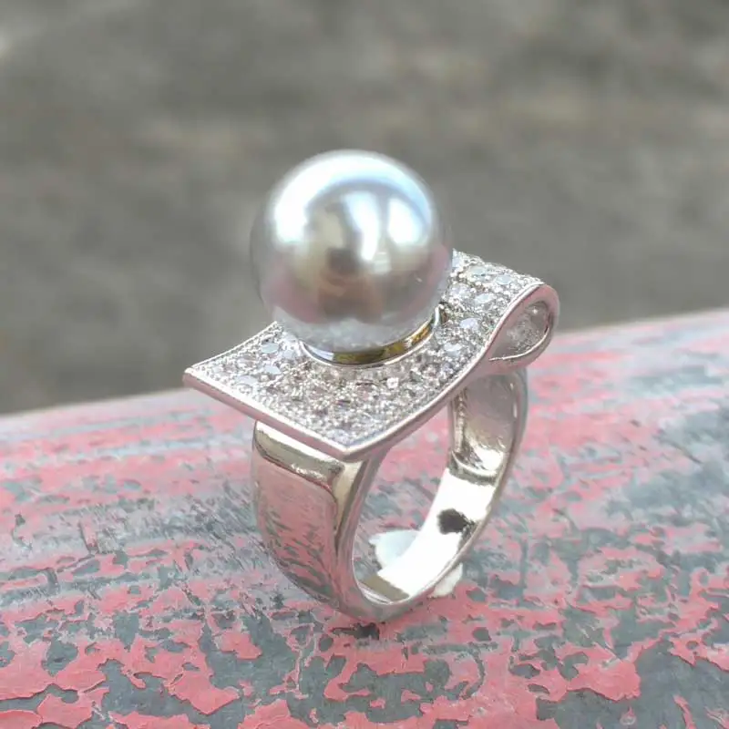 Женские жемчужные кольца CSJ круглый искусственный белый корпус большие для