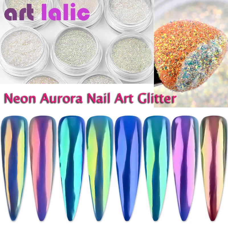 Artlalic 1 коробка волшебный зеркальный неоновый пигментный порошок Aurora 0 2 г