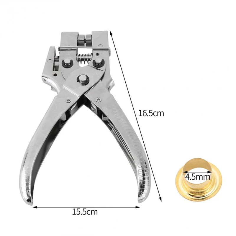 Заклепки проушины Дырокол с 100 шт. легко Нажимаемые люверсы втулки ручные щипцы